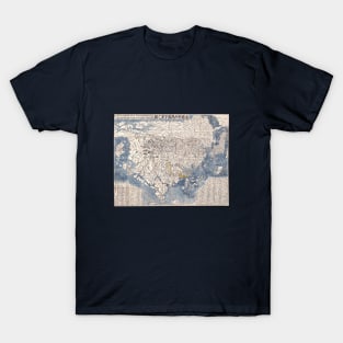 First Japanese Buddhist World Map Europe America Africa T-Shirt